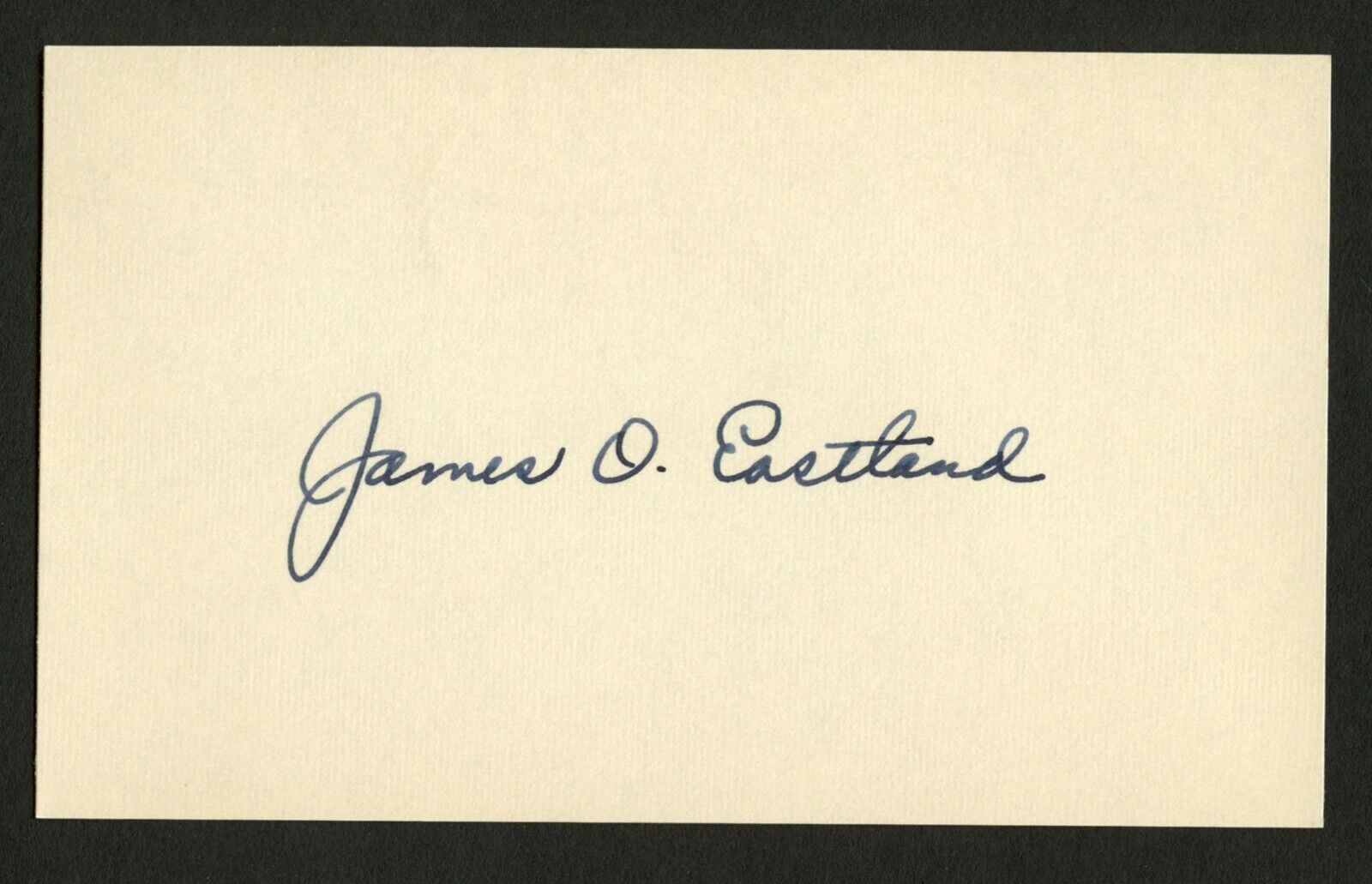 James O Eastland d.1986 signed autograph 3x5 card US Senator Mississippi C859