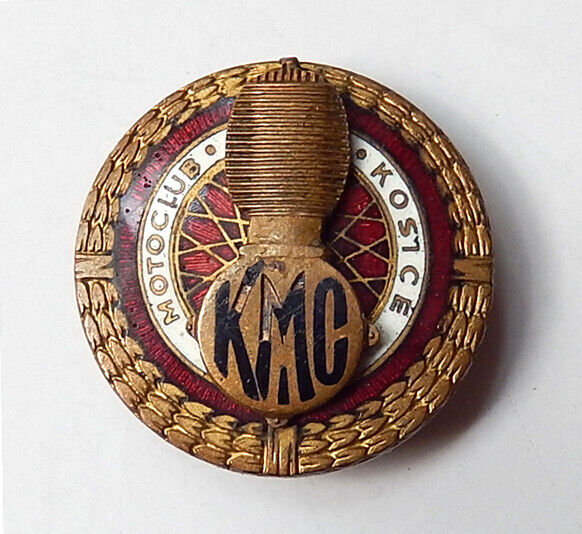 1930\'S KMC MOTO CLUB MOTORCYCLE KOSICE SLOVAKIA OLD ENAMEL PIN BADGE 