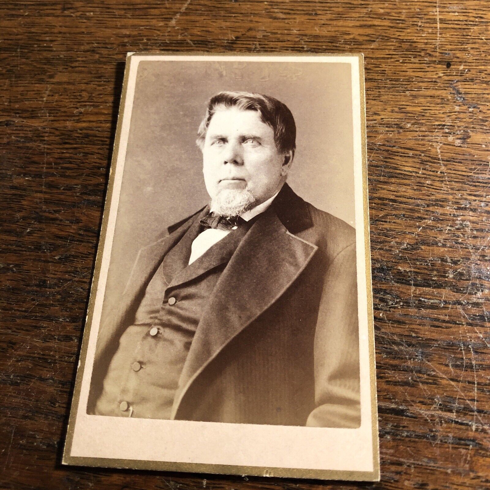 Vintage Victorian Man Beard CDV Photo Photograph Milwaukee Wis