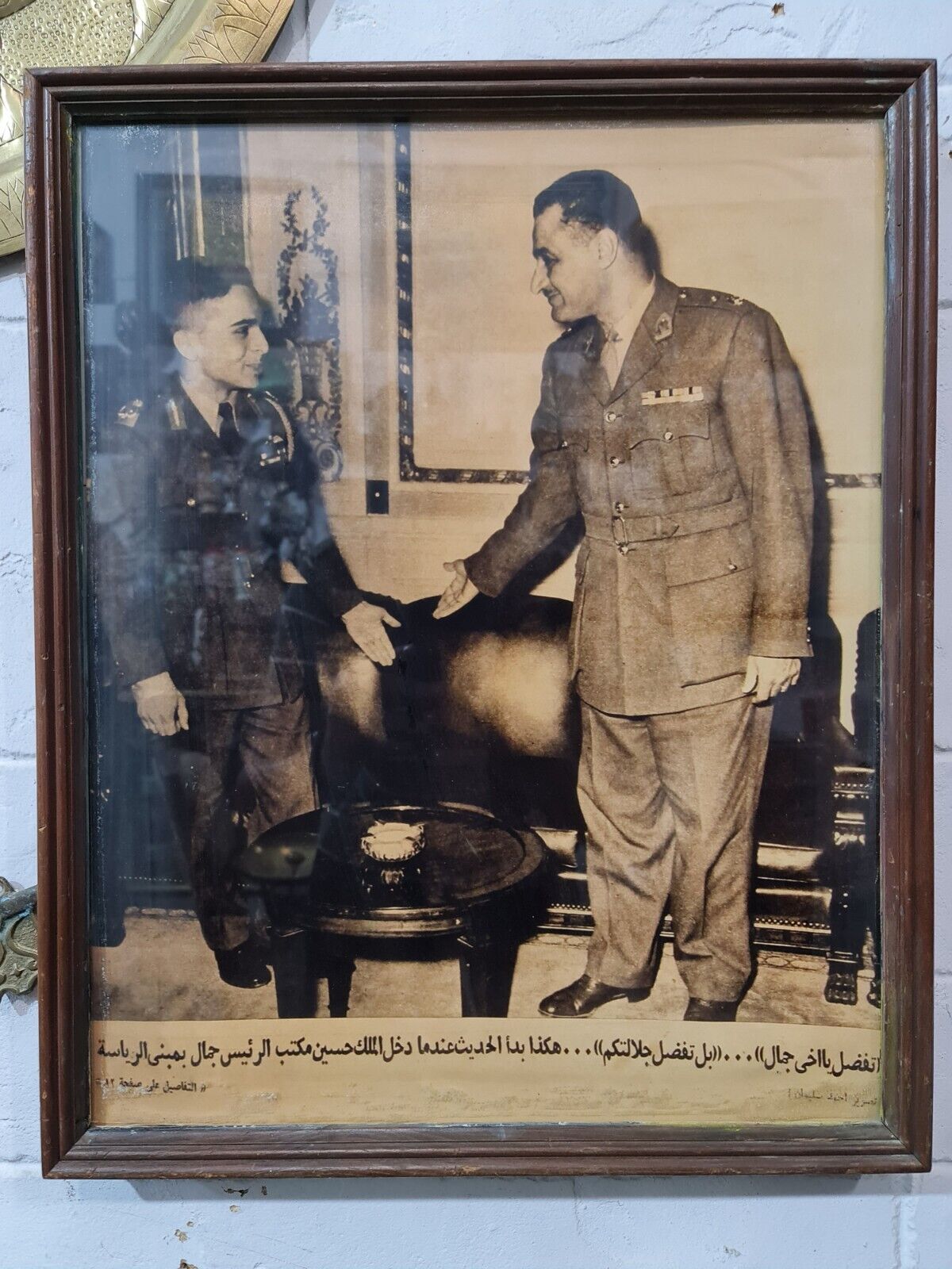Vintage Picture King Hussein Bin Talal and Gamal Abdel Nasser in the Egyptian