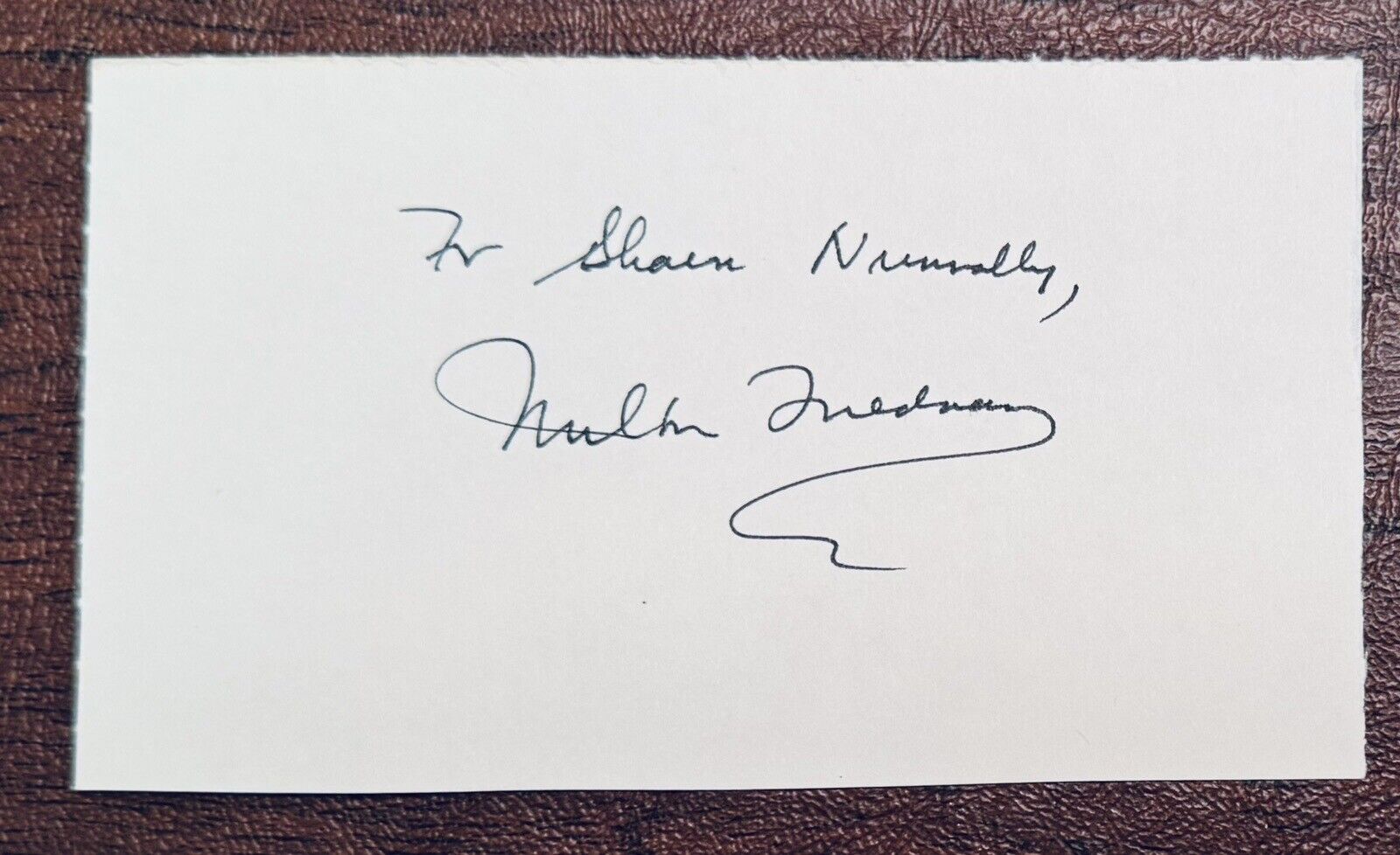 Milton Friedman Signed Autographed 3x5 Card JSA Letter Economist