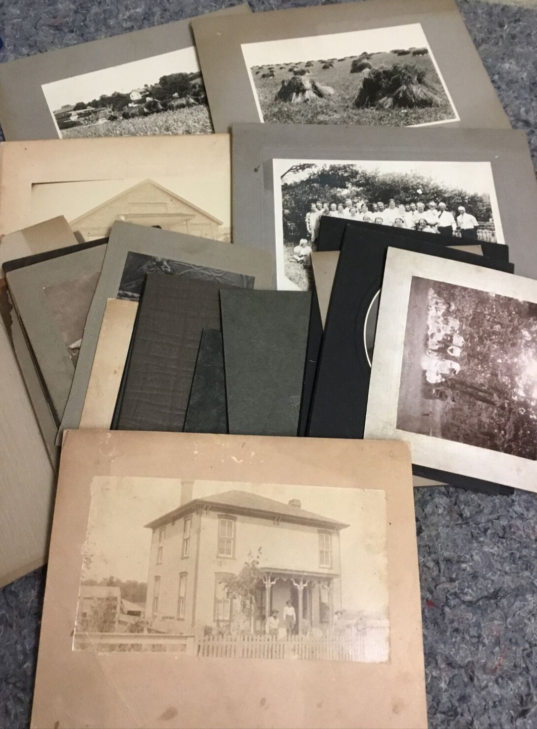 Lot of Assorted Antique Photos-Cabinet Photos-Cemetery-Farm