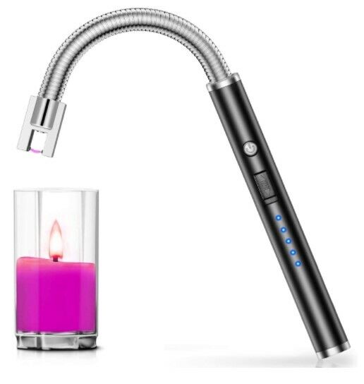 Candle Lighter, Rechargeable 360° Flexible LED Battery and Flameless Windproof 