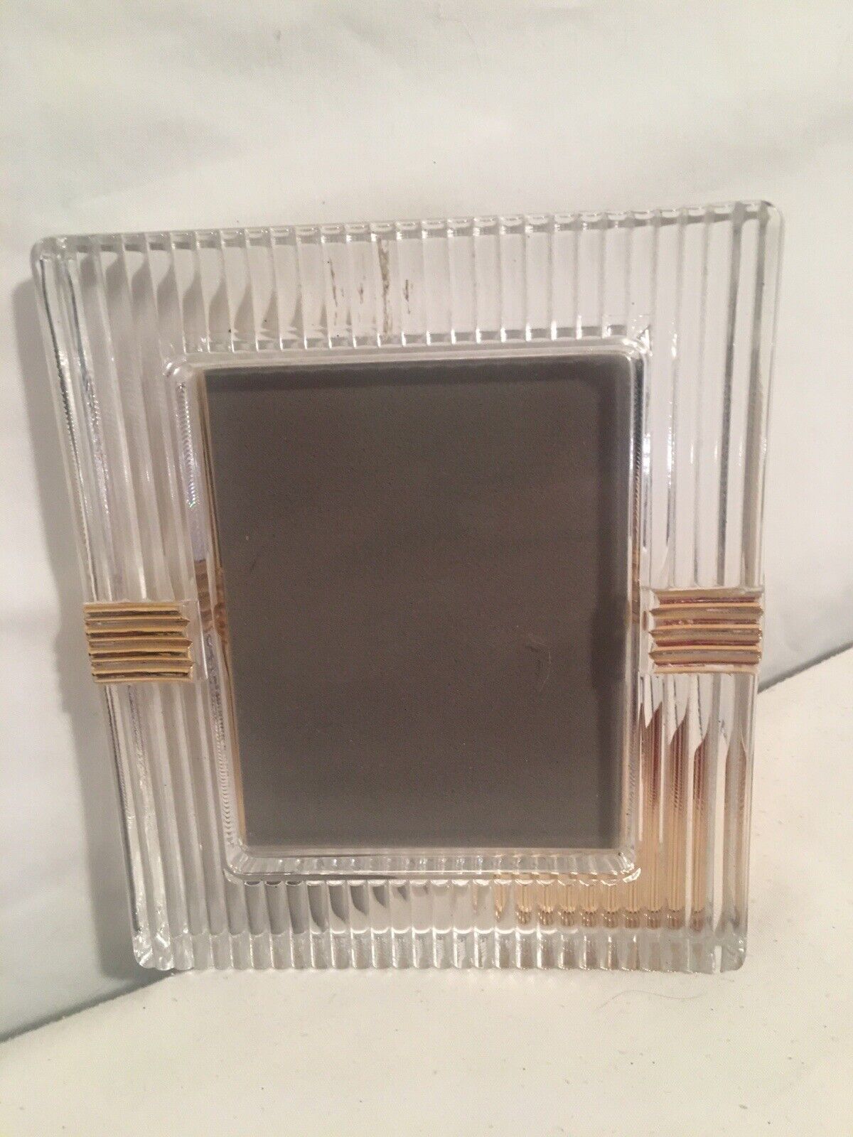 Picture Frame Christian Dior Glass And Brass 5 1/2x6 1/2 In