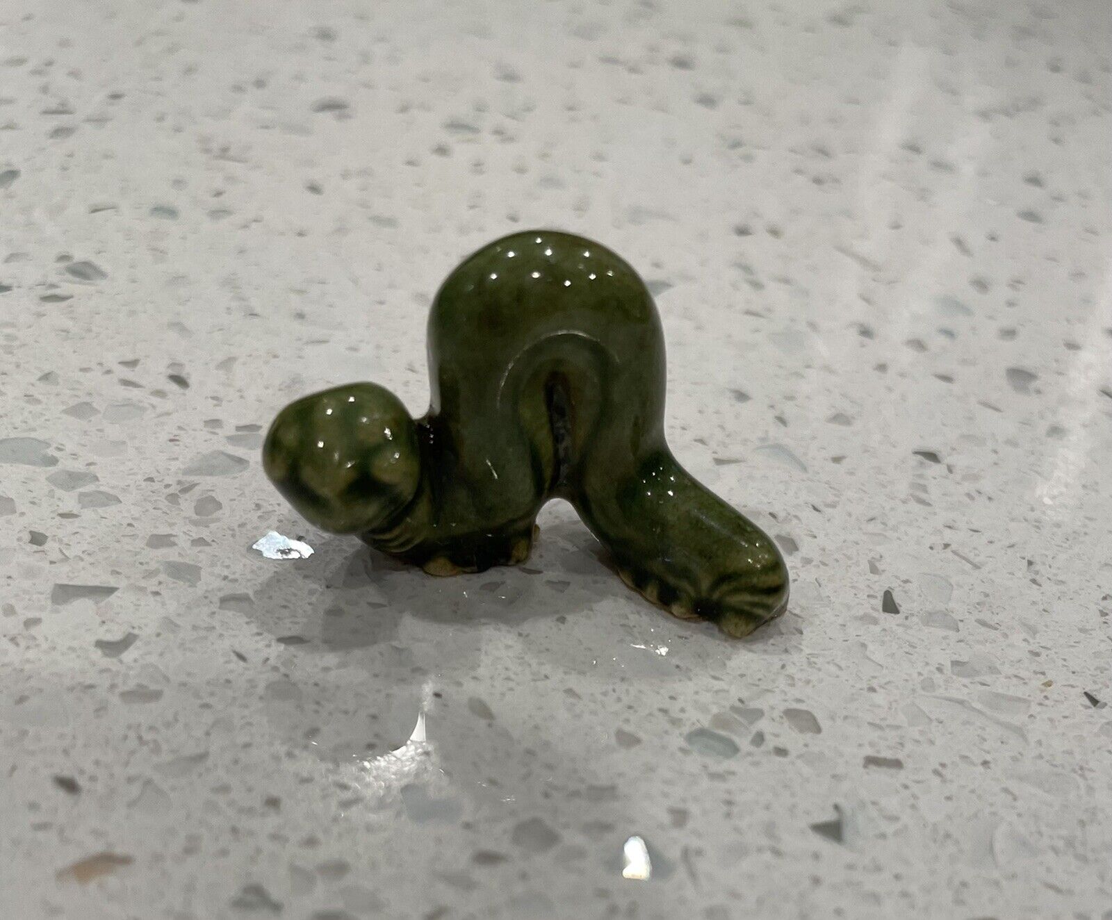Vintage Hagen Renaker Green Inchworm 1.25” Figurine - Uncarded