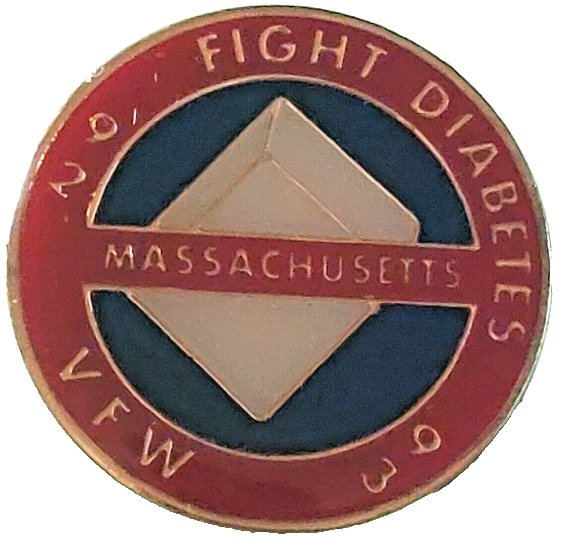 VFW 1992-1993 Fight Diabetes Massachusetts Lapel Pin (092223)