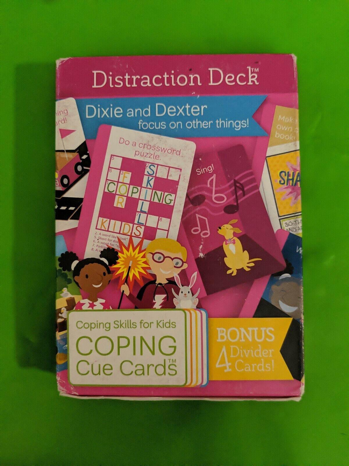 COPING SKILLS FOR KIDS Cue Cards Distraction Deck Card Game, Natural Stress R...