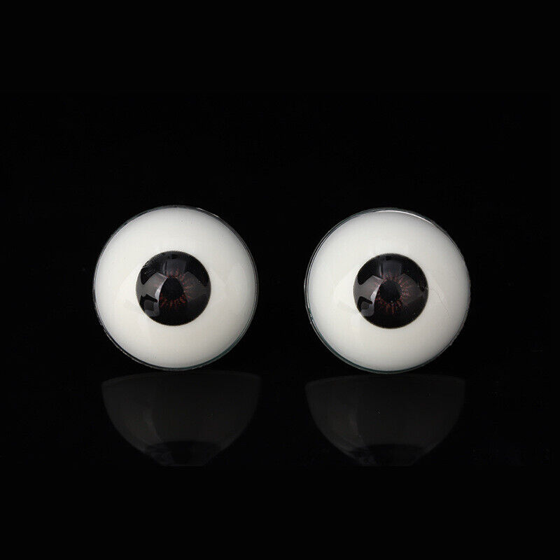 1Pairs 33mm Half Round TPE Doll Eyes Acrylic Eyeballs Black Handmade DIY Dolls