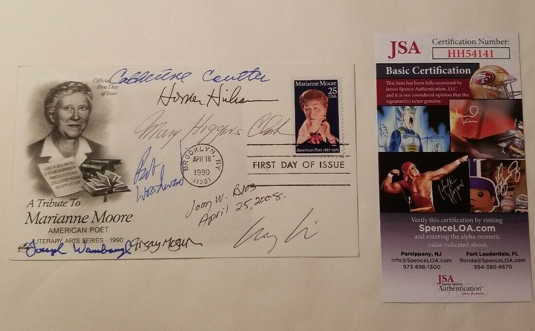 8x Authors Signed JSA Autograph Envelope FDC Bob Woodward Mary Higgins Clark + 