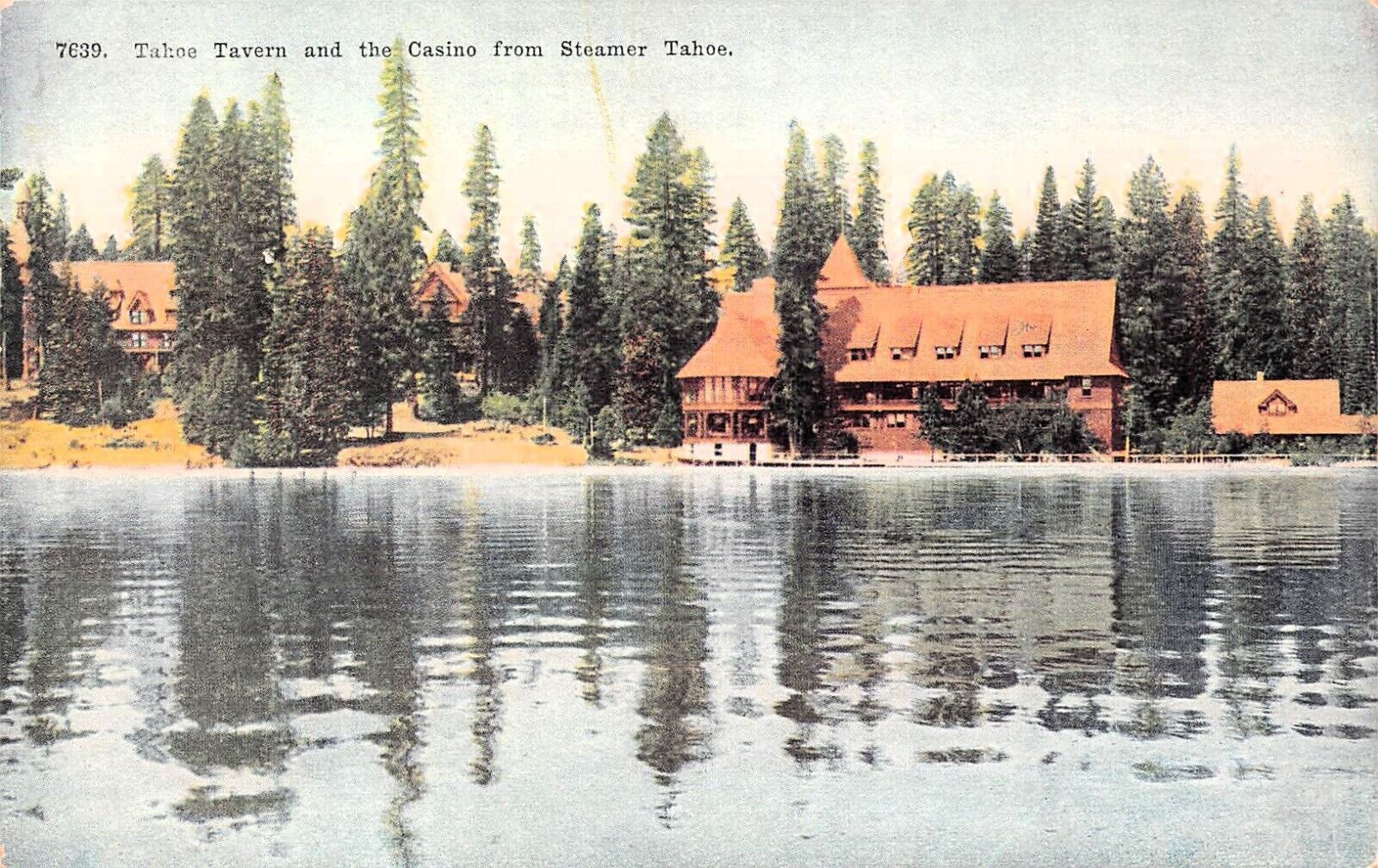 Lake Tahoe Tavern Stateline Nevada Kingsbury Grade Casino Hotel Vtg Postcard C62