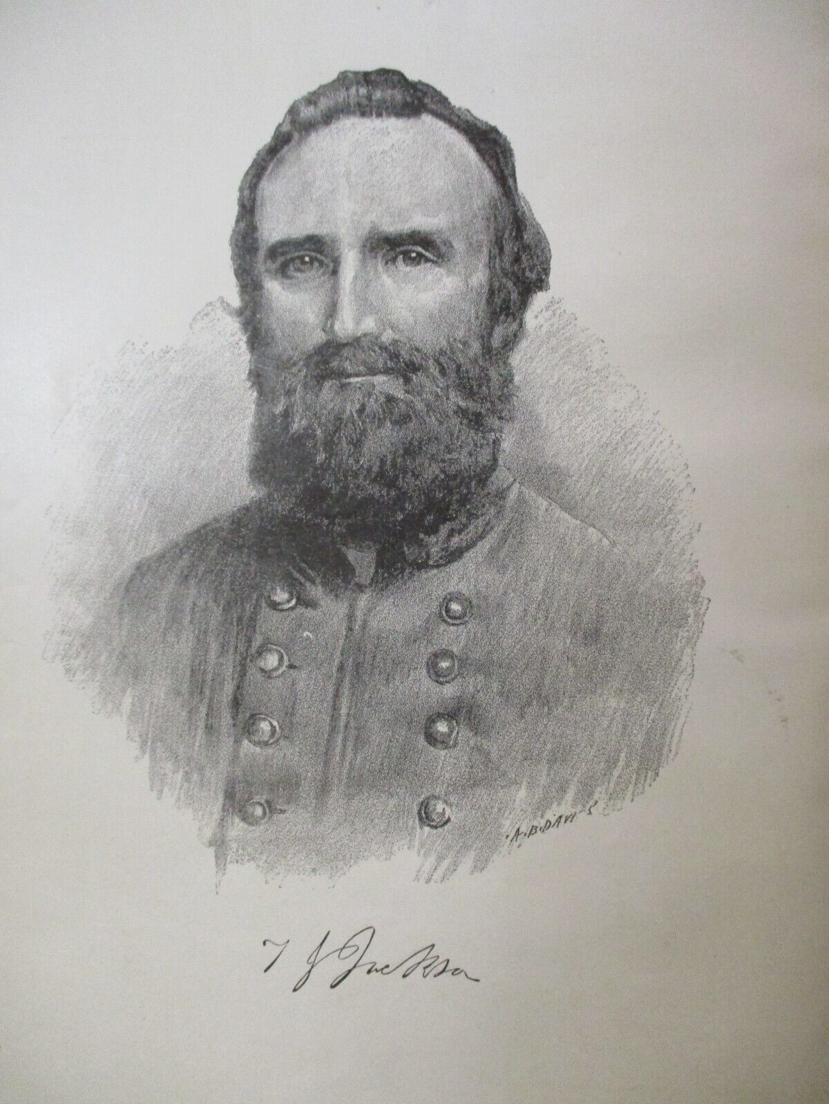 1884 Civil War Print - Confederate General Thomas 
