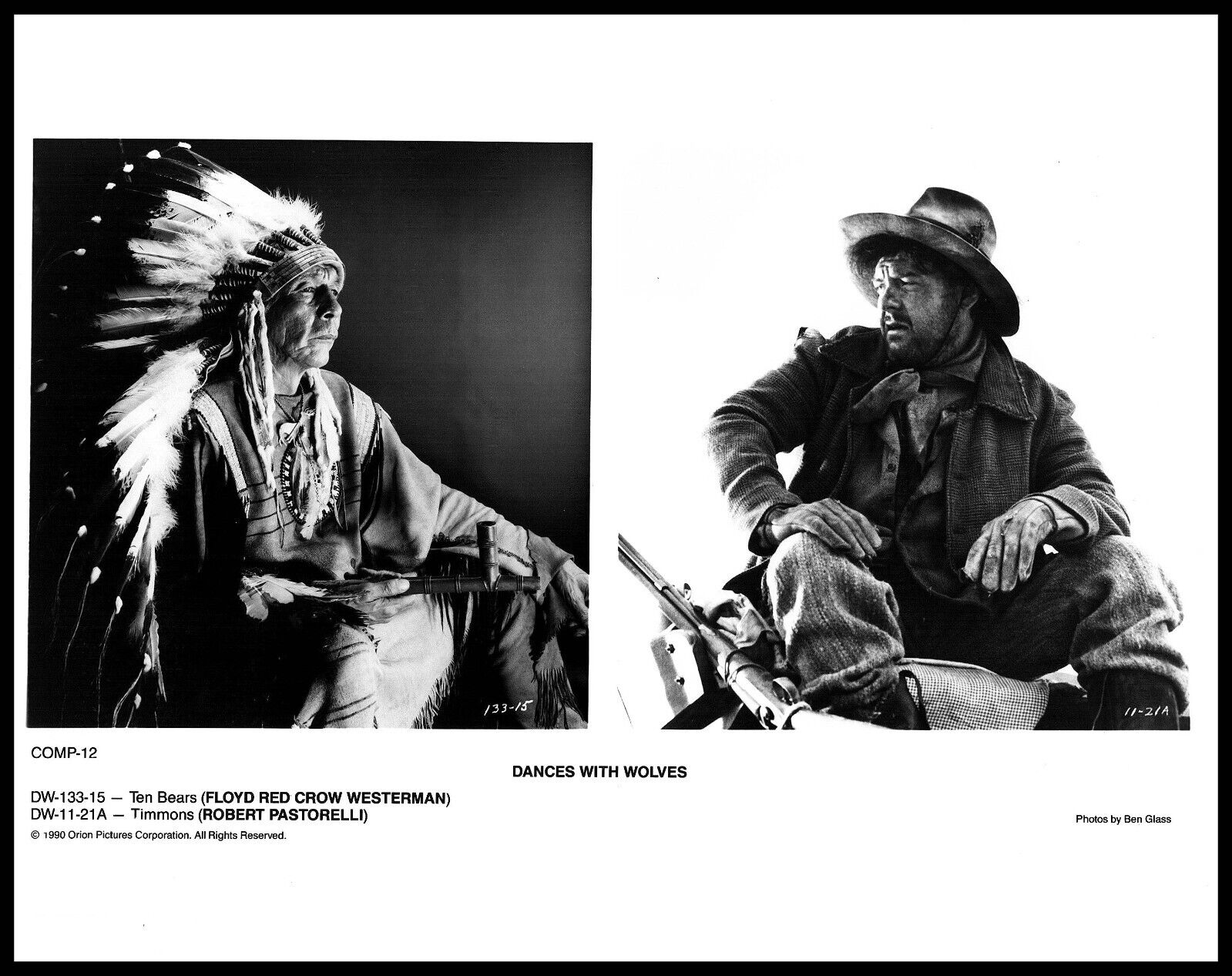 Floyd Westerman + Robert Pastorelli in Dances with Wolves (1990) PHOTO M 160