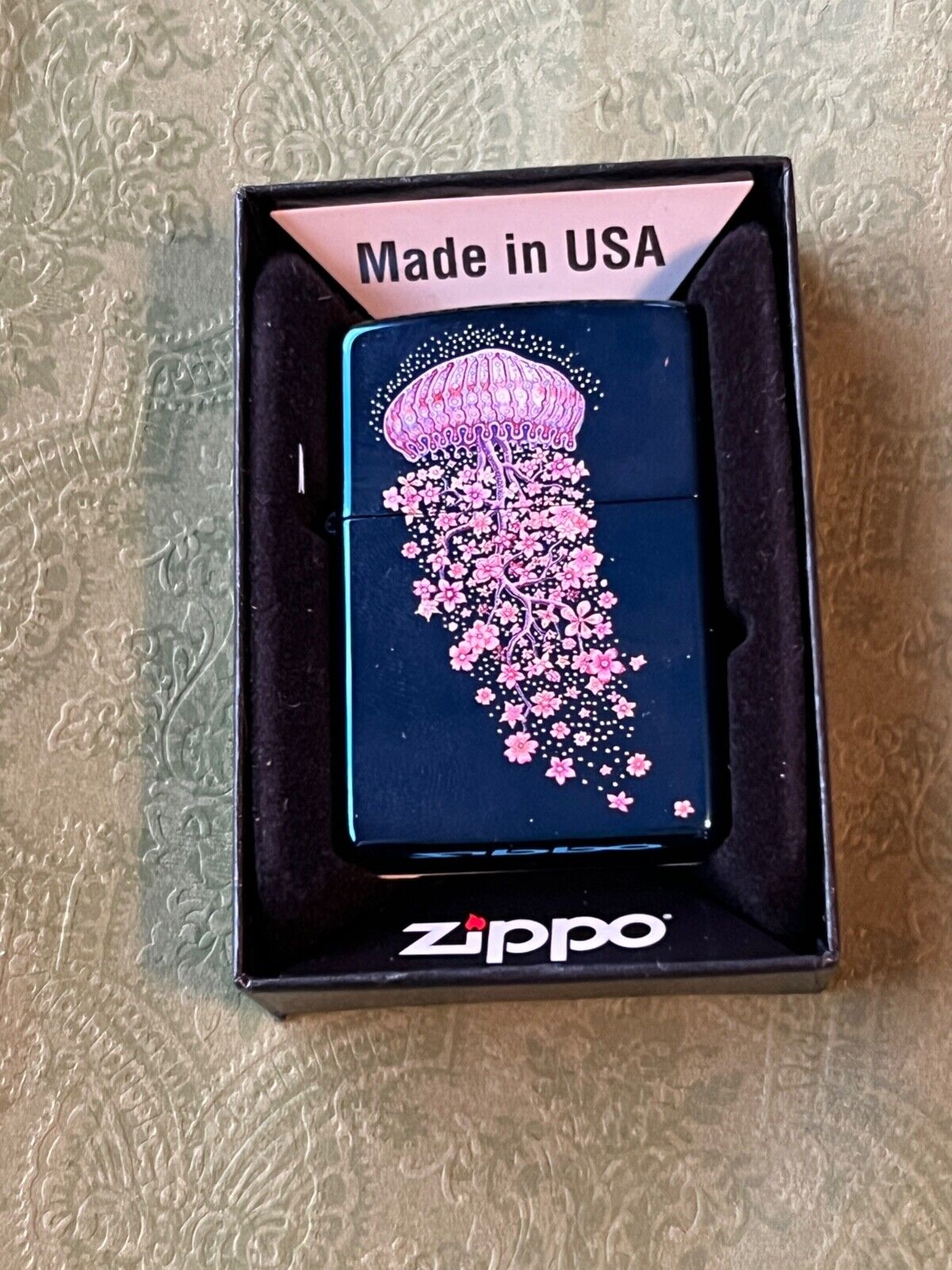 Emek Blue Jellyfish Zippo Lighter 053/100 in the world Never Used in Box
