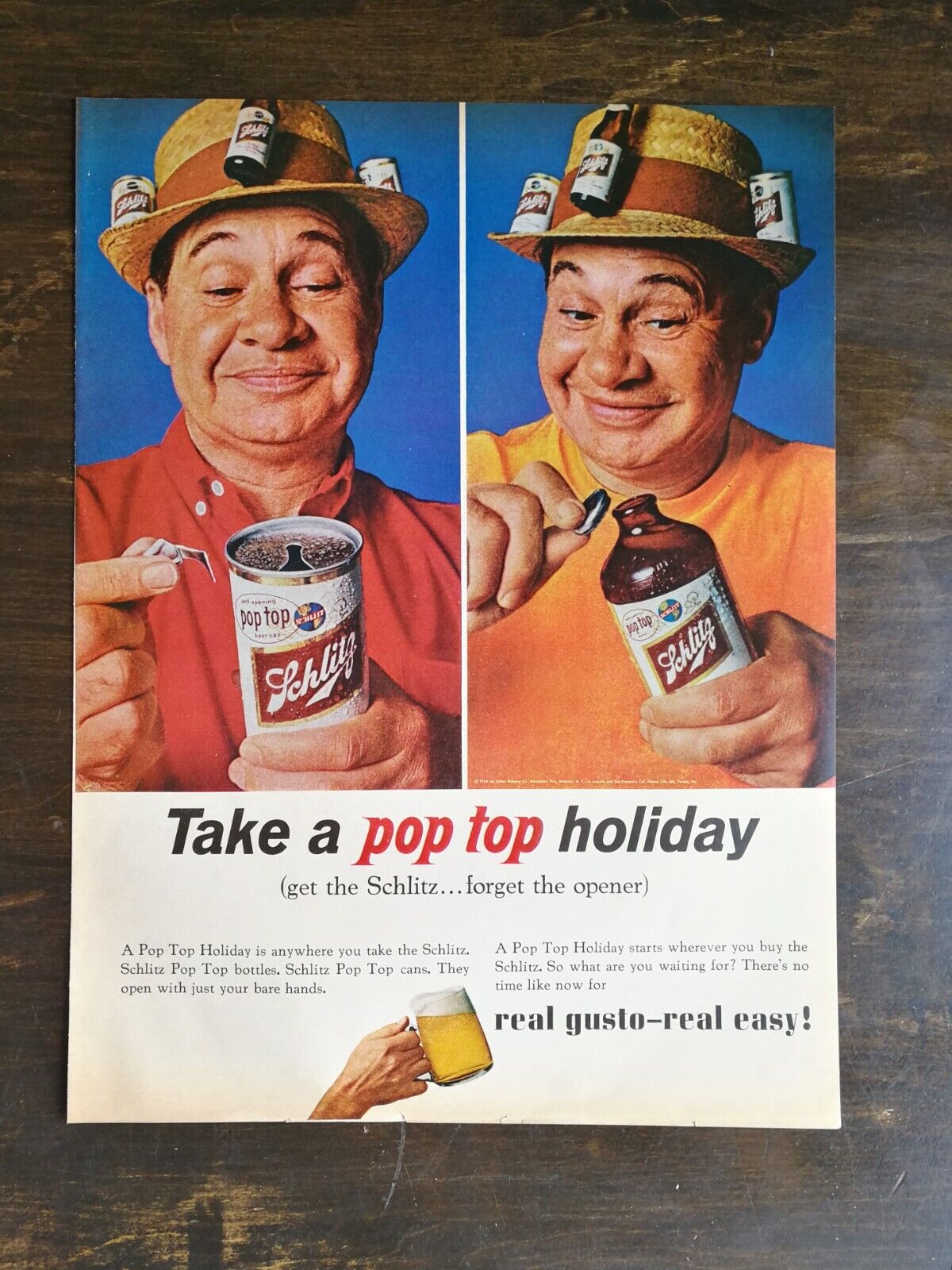Vintage 1964 Schlitz Beer Full Page Original Ad 823