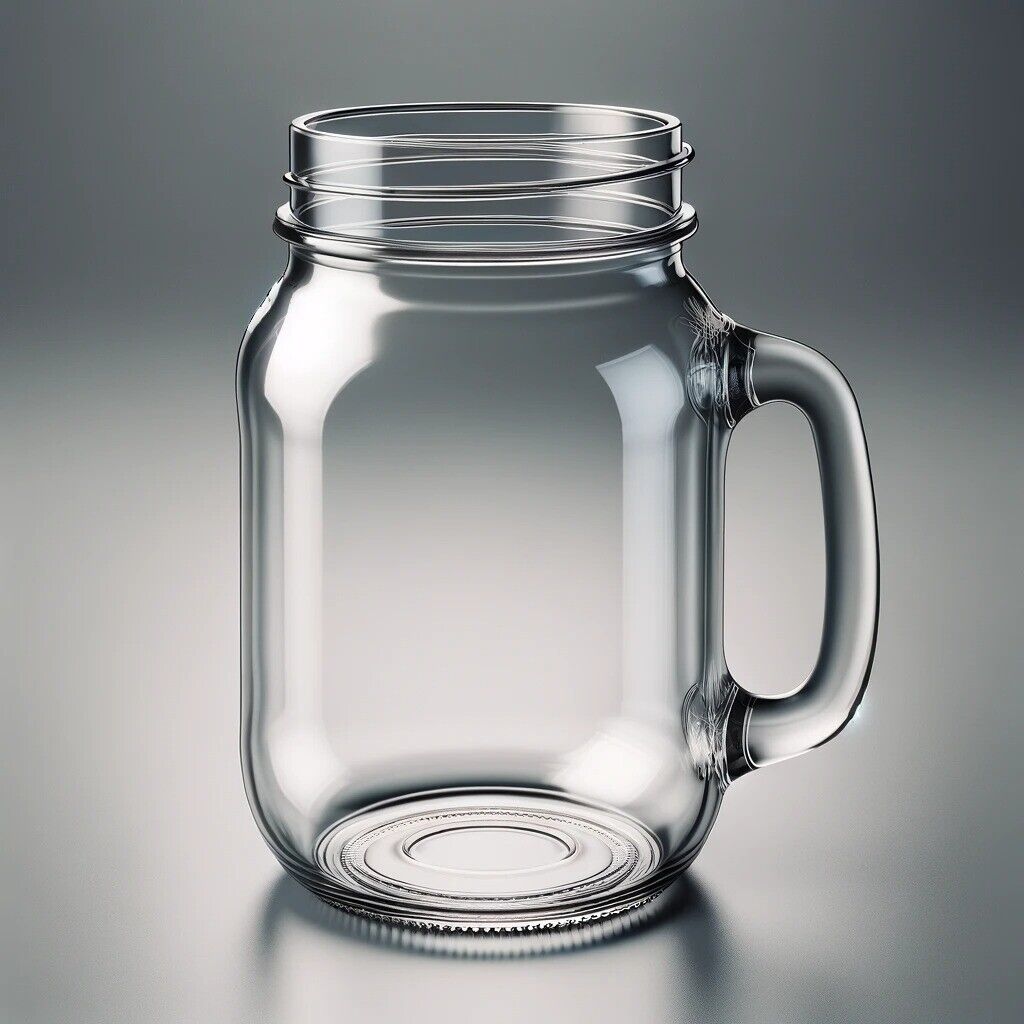 36pc Mason Jar Set w/ Handles - 16oz / 500ml Durable Tempered Glass Drinkware
