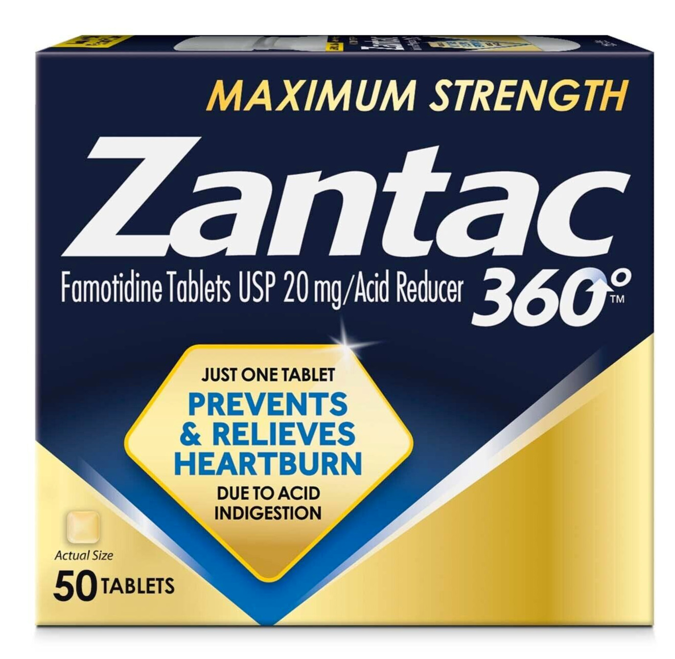 Zantac 360 Maximum Strength - 50 Tablets - Exp 7/25