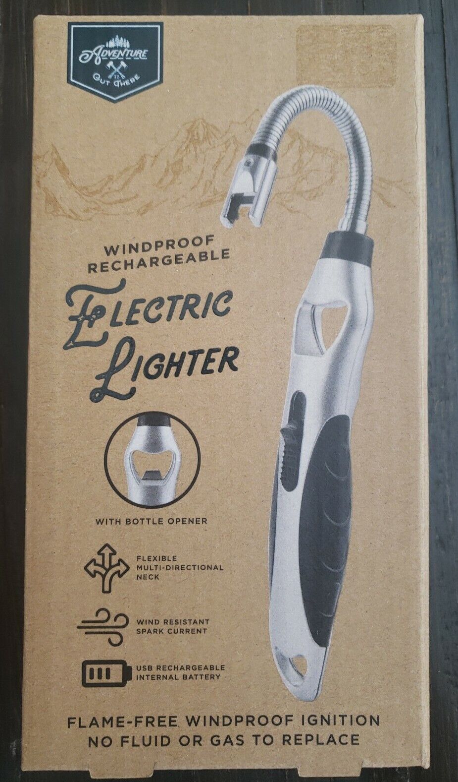 Windproof Rechargeable Electric Lighter W/ Bottle Opener Flexible USB Battery