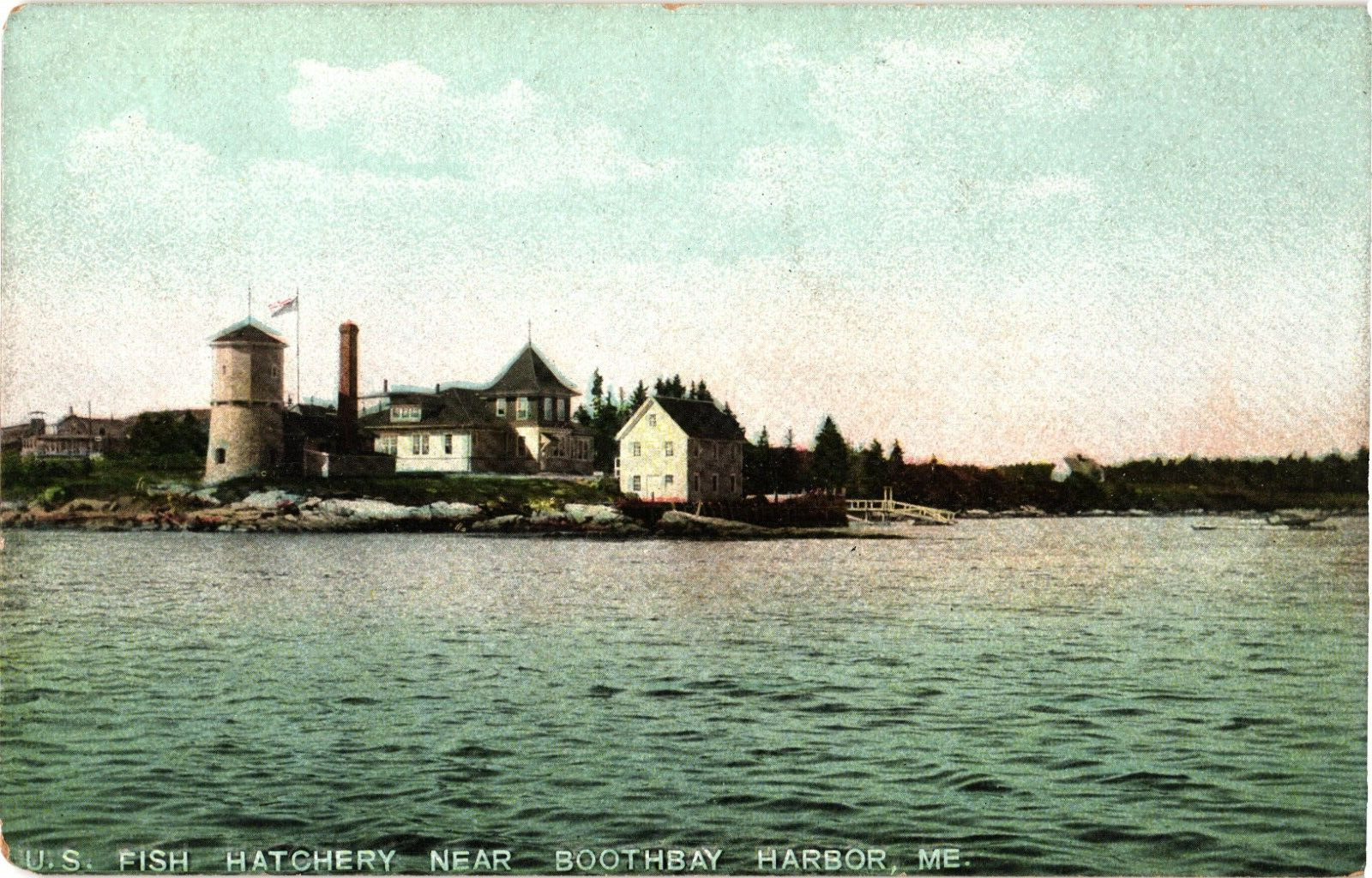 US Fish Hatchery Boothbay Harbor Maine Undivided Unposted Postcard c1905