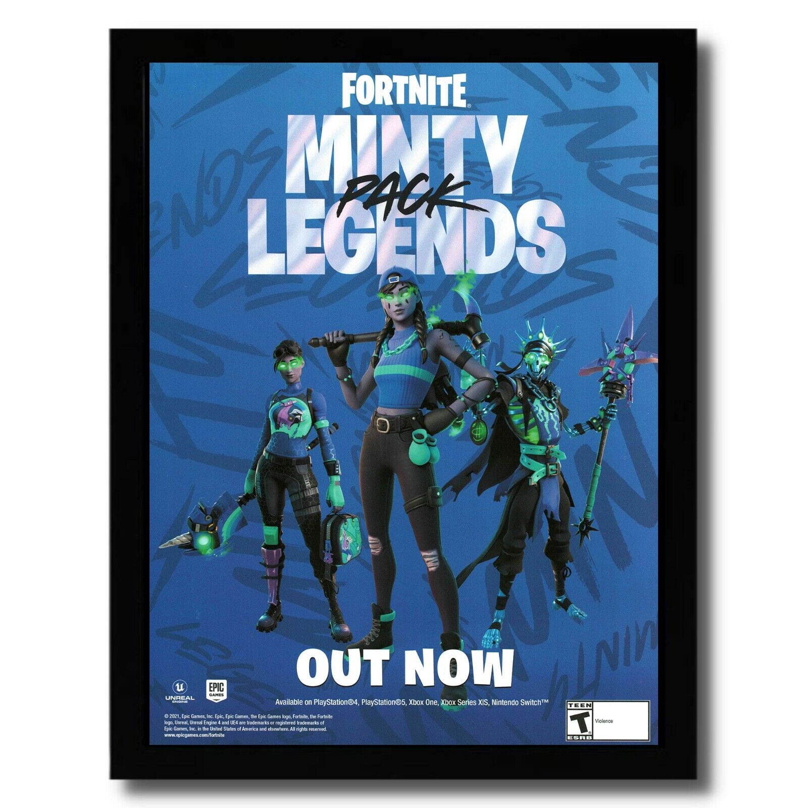 2021 Fortnite Minty Legends Pack Framed Print Ad/Poster PS5 Xbox Switch Game Art