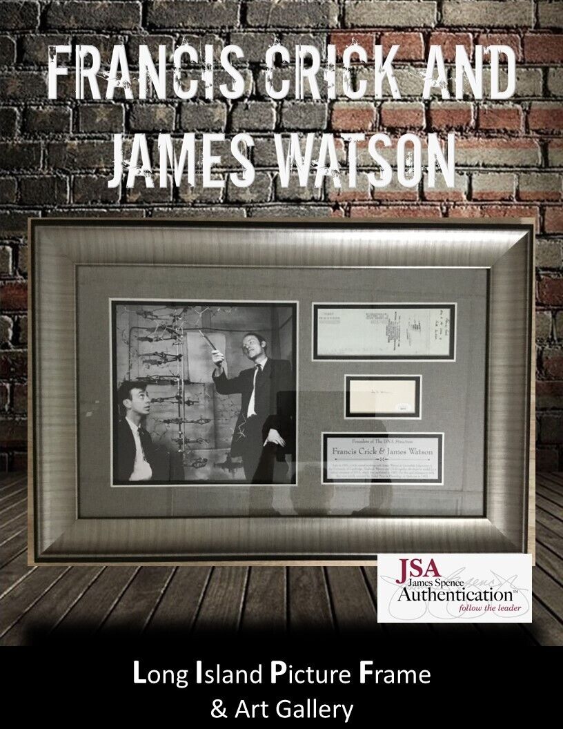 Francis Crick & James Watson Founders of DNA Structure Signed Custom Framed JSA