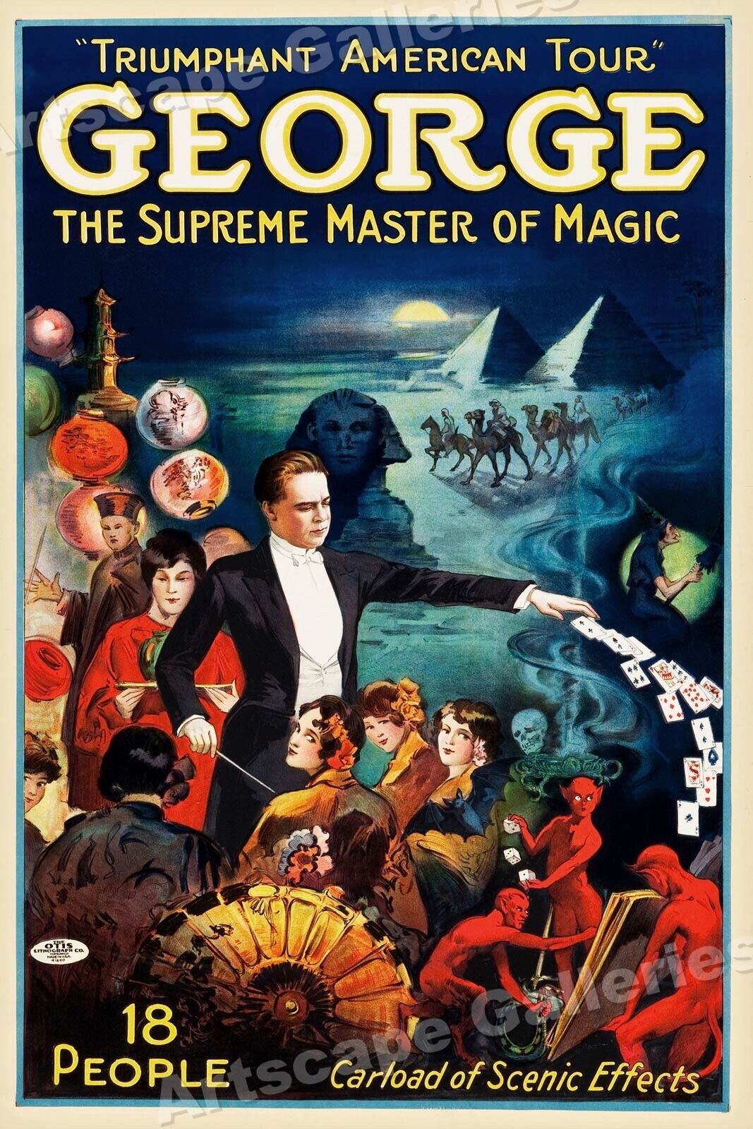 George - Master of Magic 1920s Vintage Style Magic Poster - 24x36