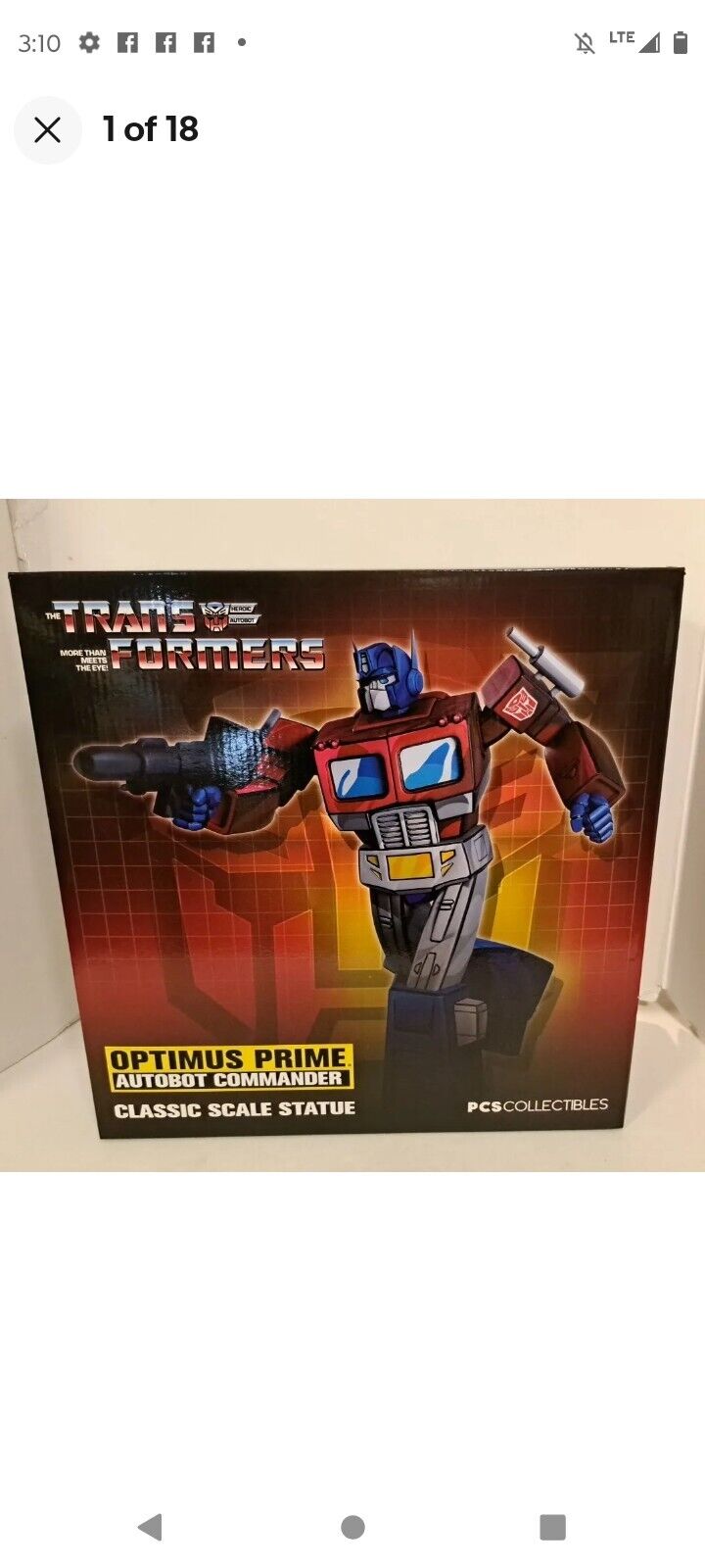 Transformers G1 Autobot PCS Optimus Prime Collectible Statue