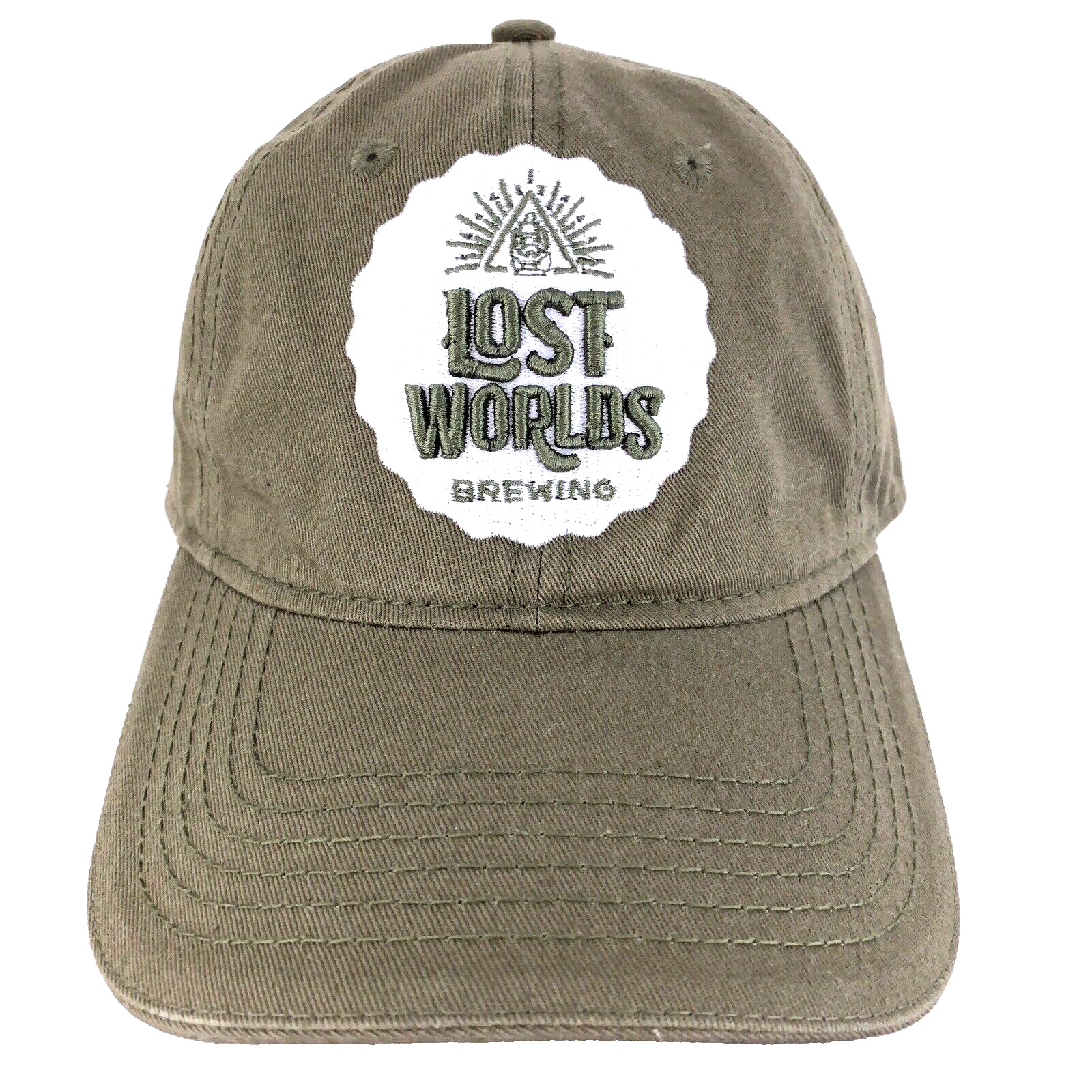 Lost Worlds Brewing Hat Beer Script Logo Strap Back Baseball Adjustable Dad Cap