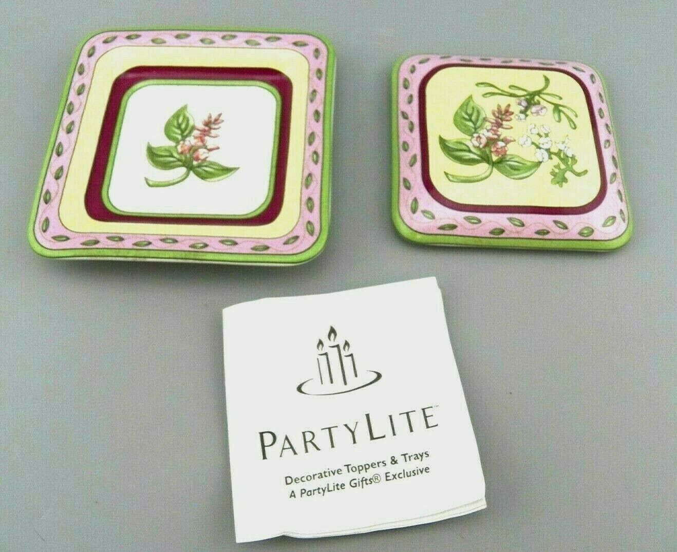 Partylite Fusions Decorative Topper and Tray Ceramic Candle Holder GUC 