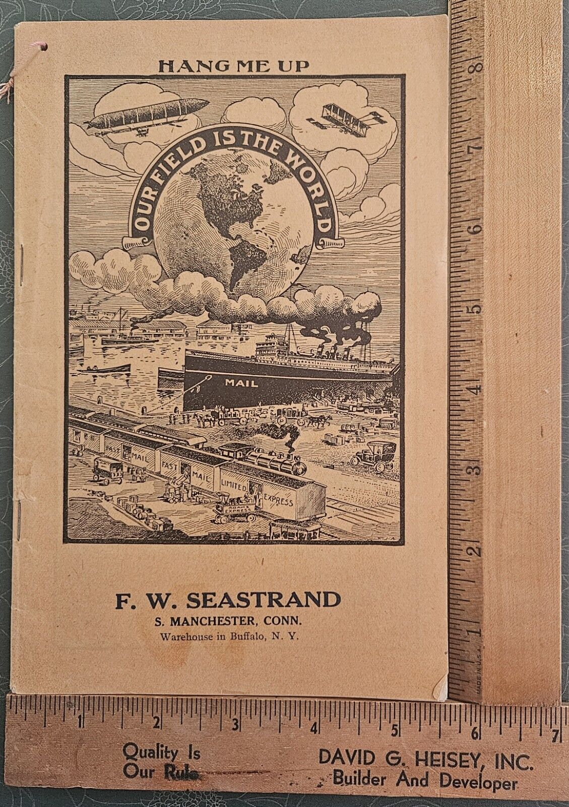 Vintage 1920 Zeppelin Airship Aviation Our Field Is The World Kitchen Catalog