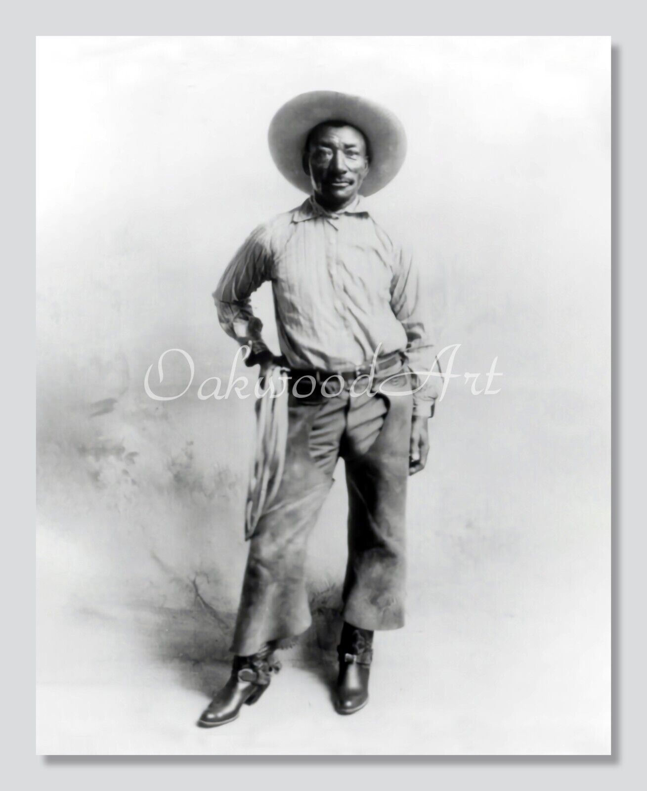 Cowboy Bill Pickett with Lariat c1902, Vintage Photo Reprint