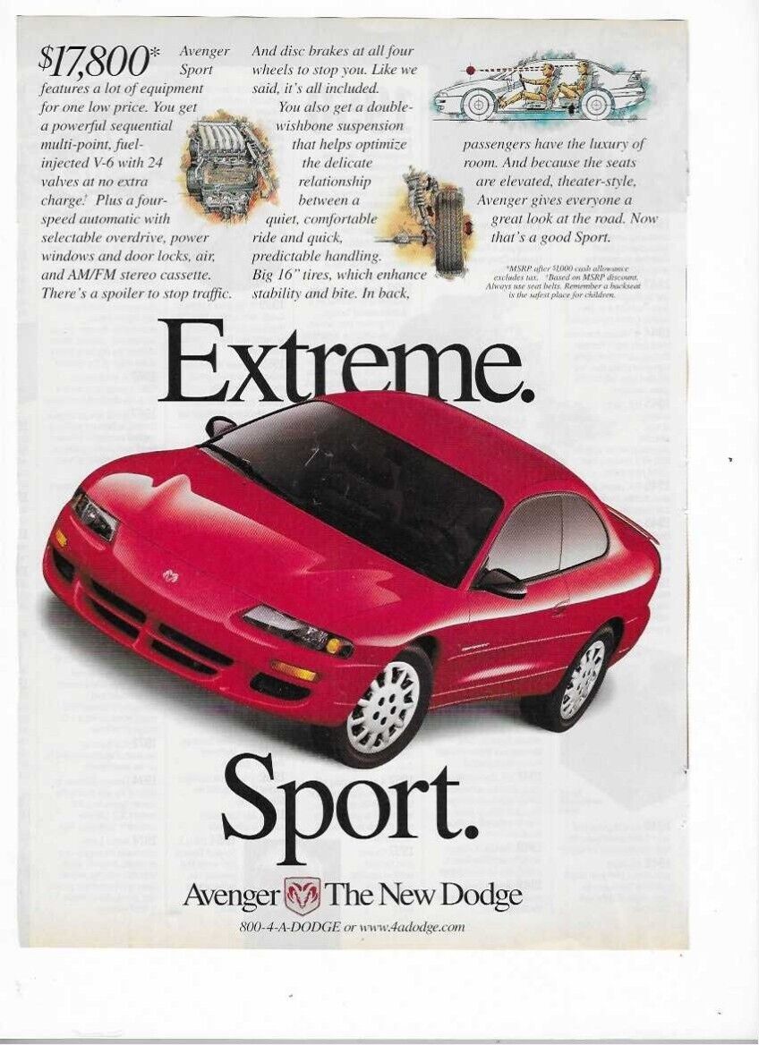 Dodge Avenger Sport 1999 Print Advertisement