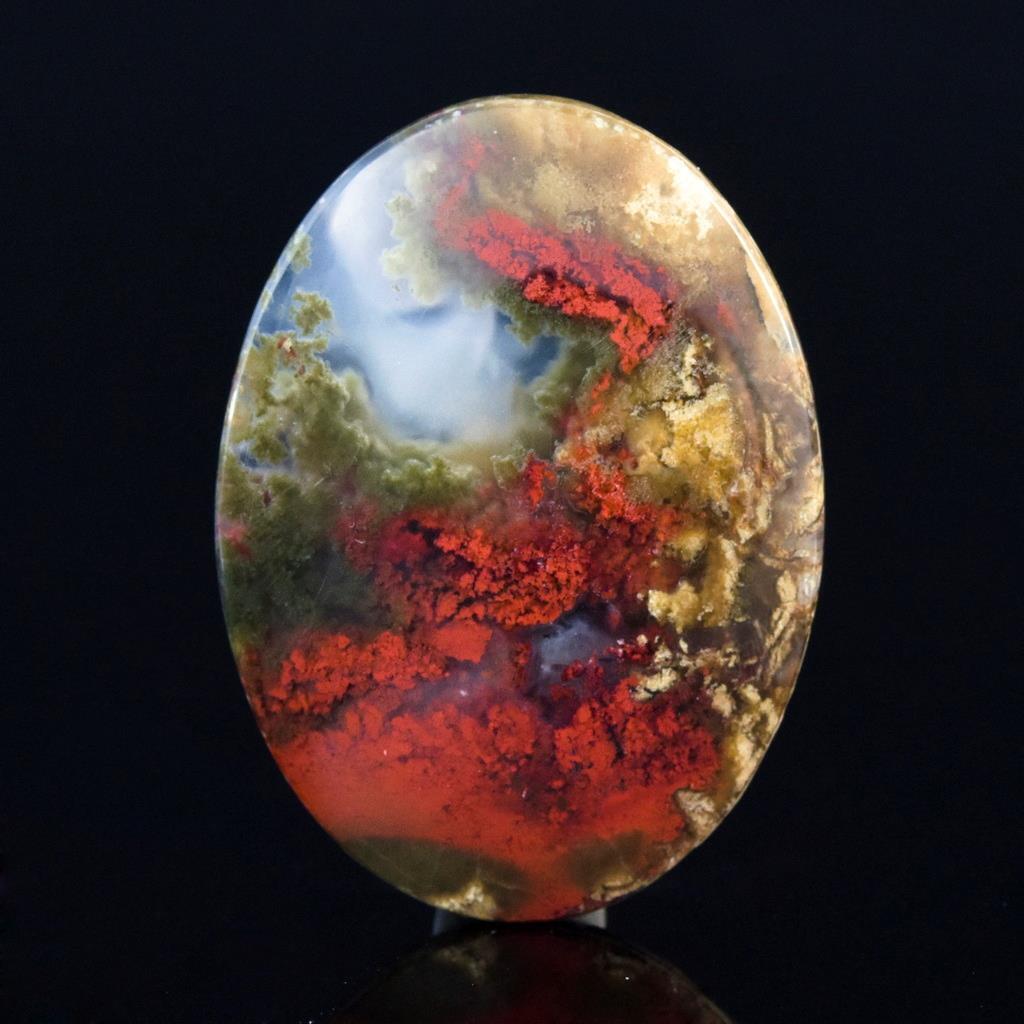 Natural Moss Agate Cabochon with a Beautiful Picture Pattern Indonesia 7.88 g