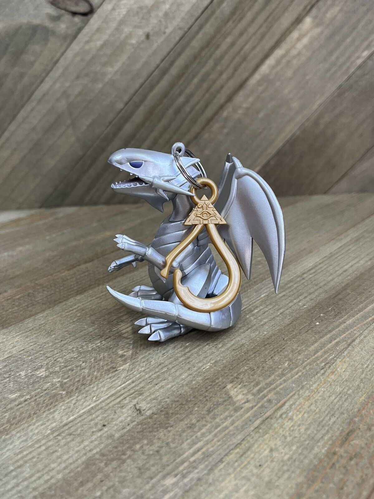Yugioh Blue Eyes White Dragon Hanger Keychain Clip Charm Mini Figure 2.75”