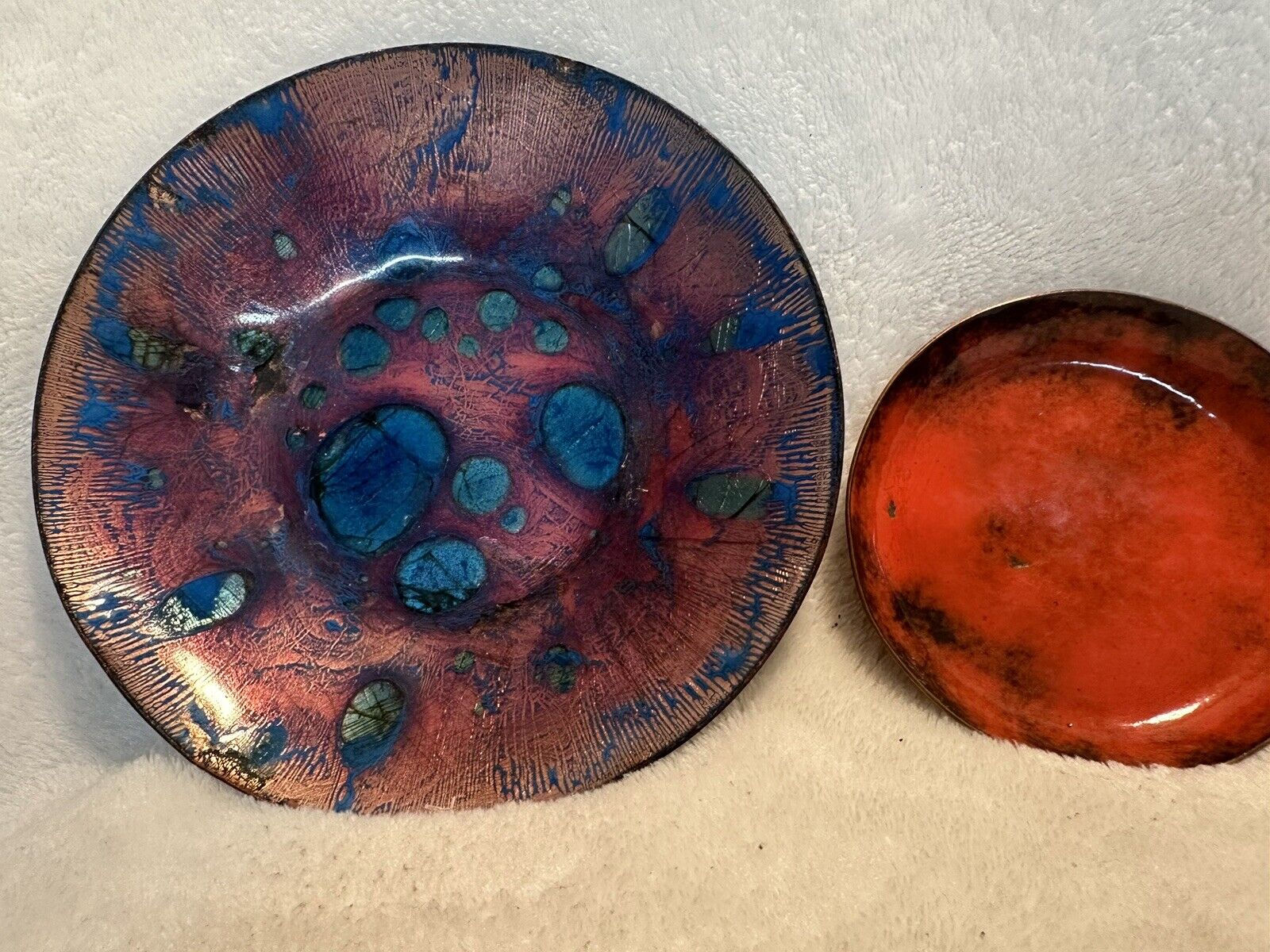 Enamel Over Copper Bowls (Lot of 2)  Outstanding  & Different