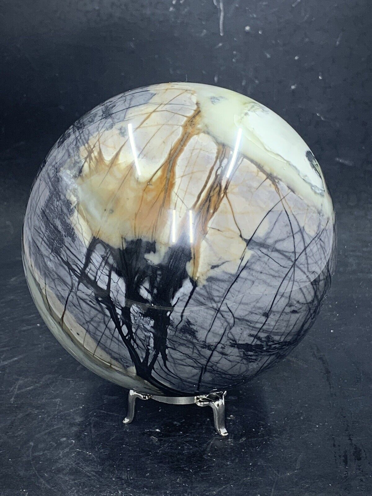 Picasso Marble Stone 4 1/2 “ Sphere ( Utah) With Stand