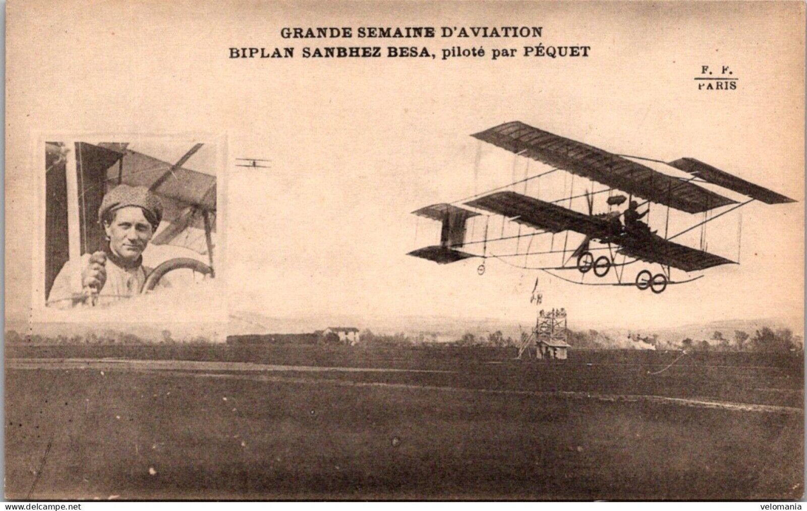 15673 cpa Aviation - Biplan Sanbhez Besa piloted by Péquet