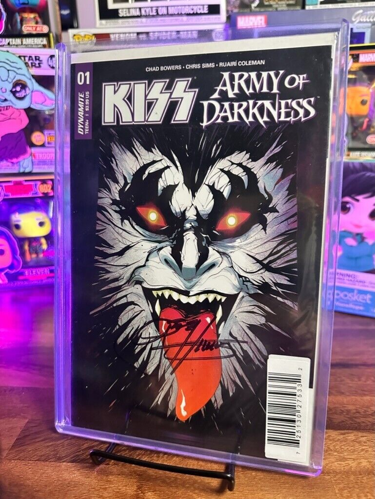 Kiss Army of Darkness (2018) #1 - Chad Bowers - Signed  By Gene Simmons w/coa