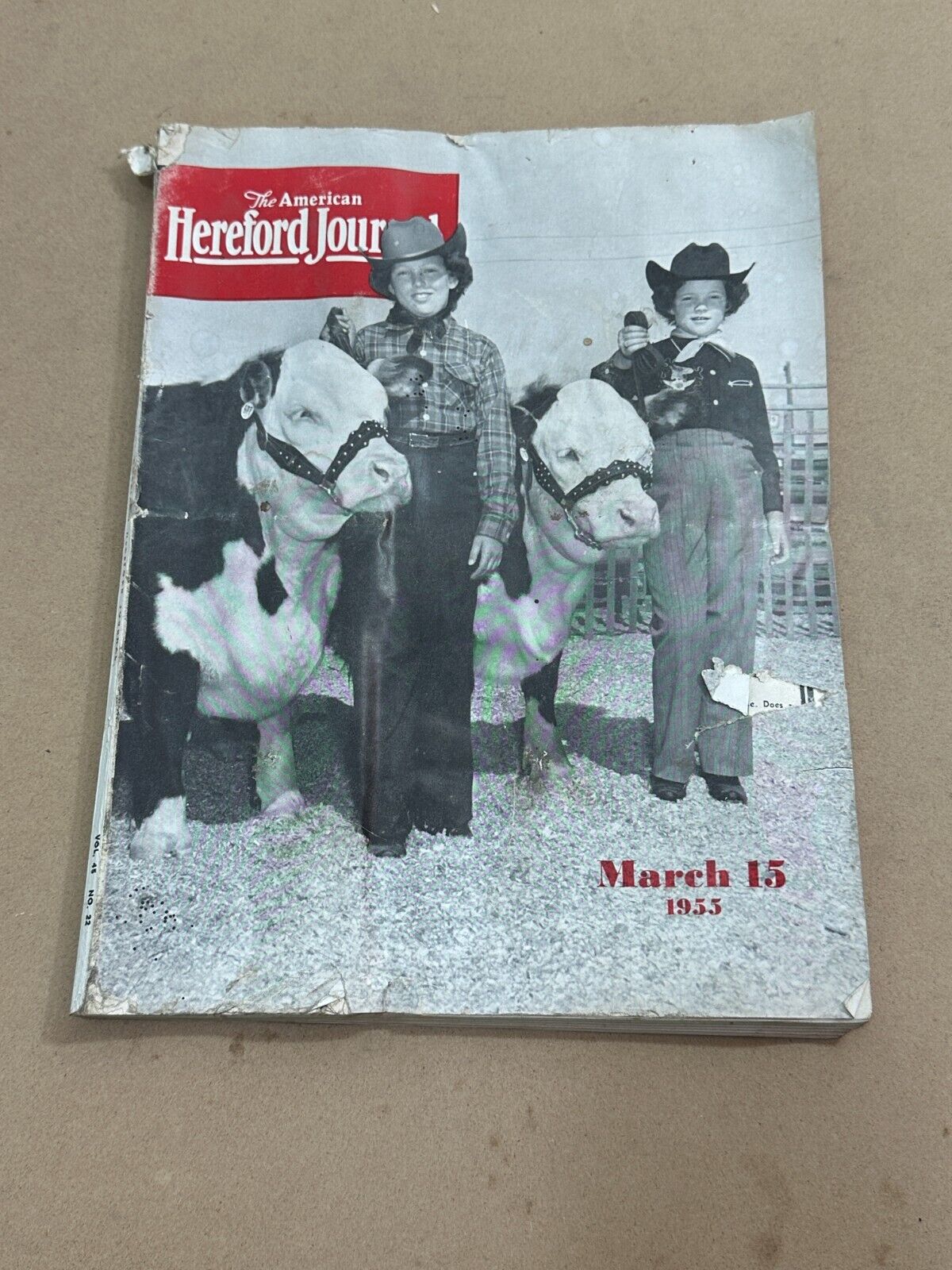 March 15, 1955 American Hereford Journal magazine -ads, articles, photos, etc