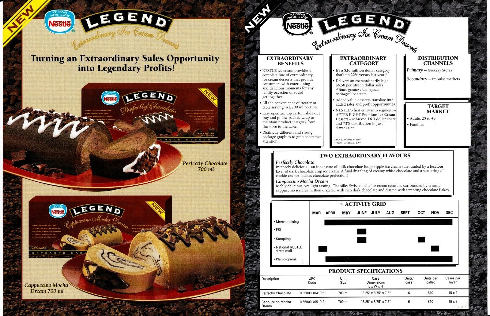 Nestle Legend Ice Cream Advertising Spec Sheet gmc1