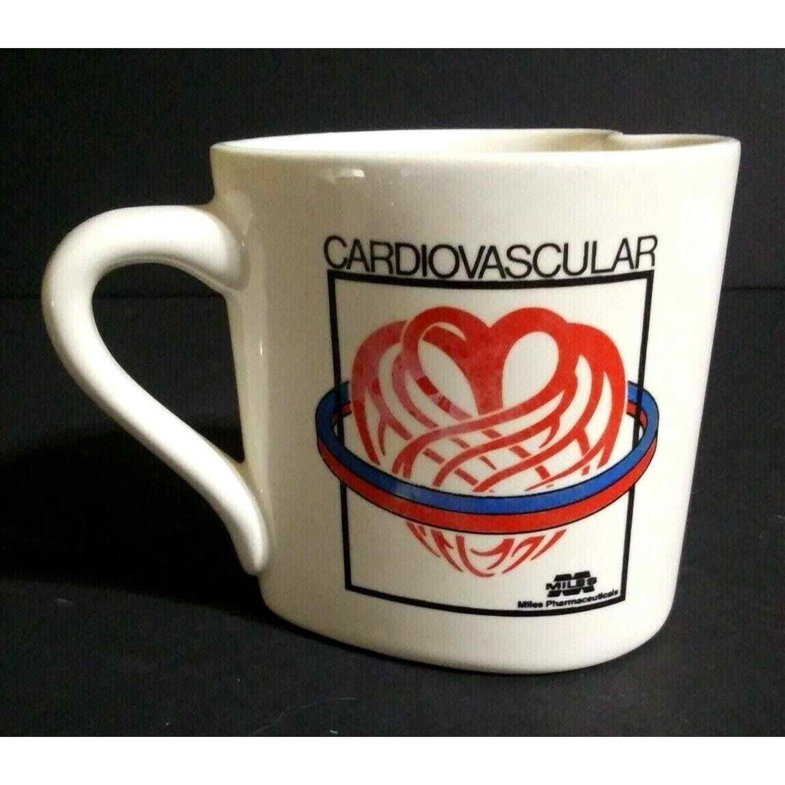 Cardiovascular Adalat Miles Heart Shaped Coffee Cup Mug Red White Blue
