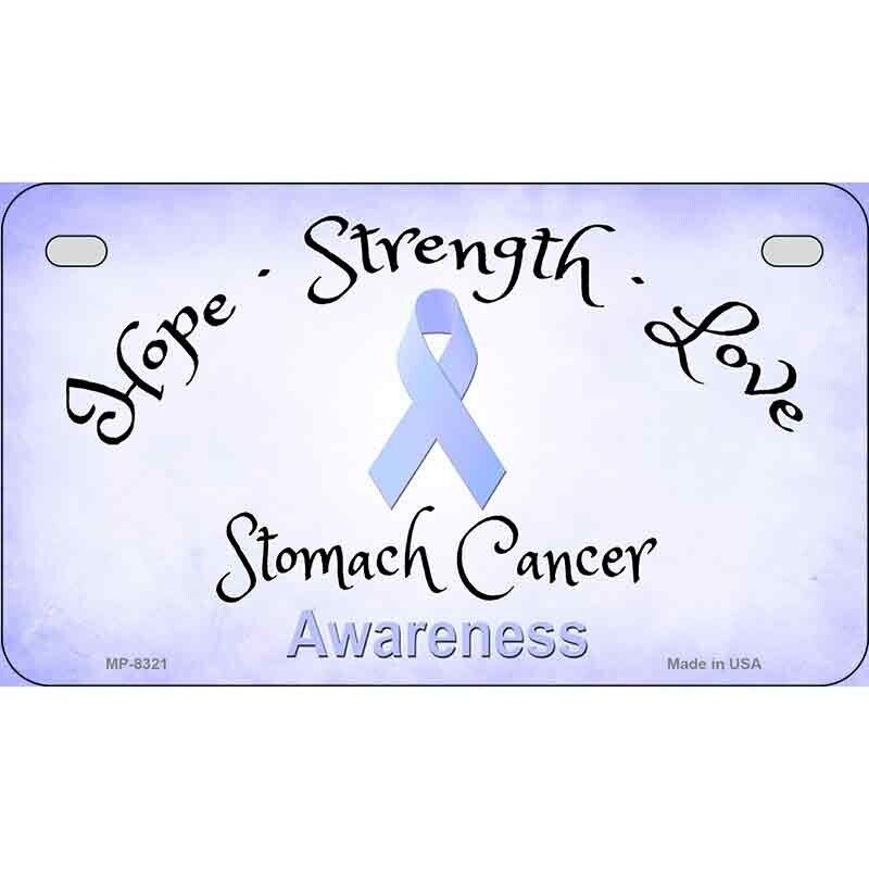 Stomach Cancer Ribbon Novelty Metal Motorcycle Plate