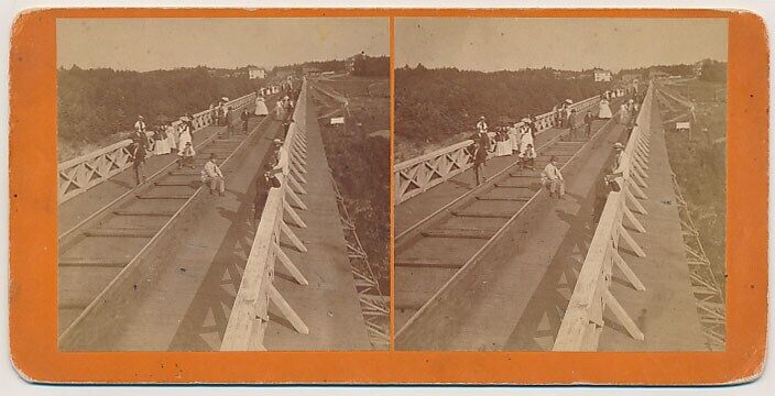 NEW YORK SV - Genesee River - Portage Railroad Bridge - H. Besancon 1870s