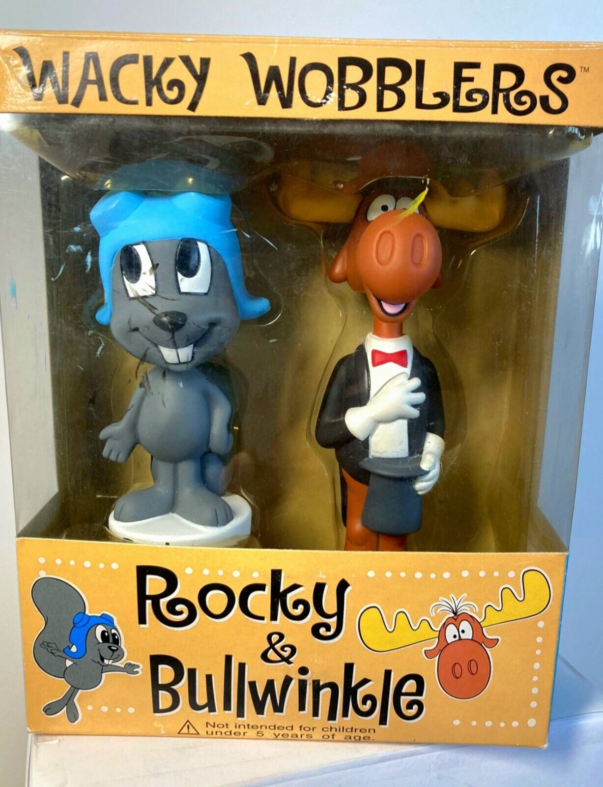 2003 Funko Wacky Wobblers Rocky & Bullwinkle Viny Toy Figurine Vintage Cartoon 