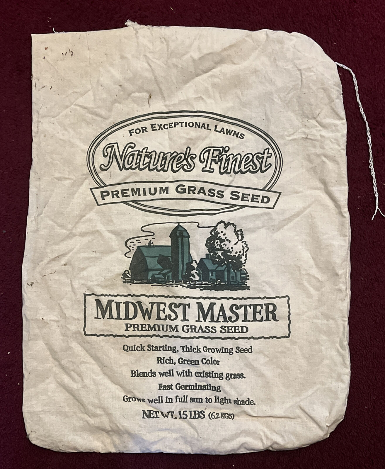 Nature's Finest (Midwest Master) Premium Grass Seed Cloth Sack / Bag - No Seed