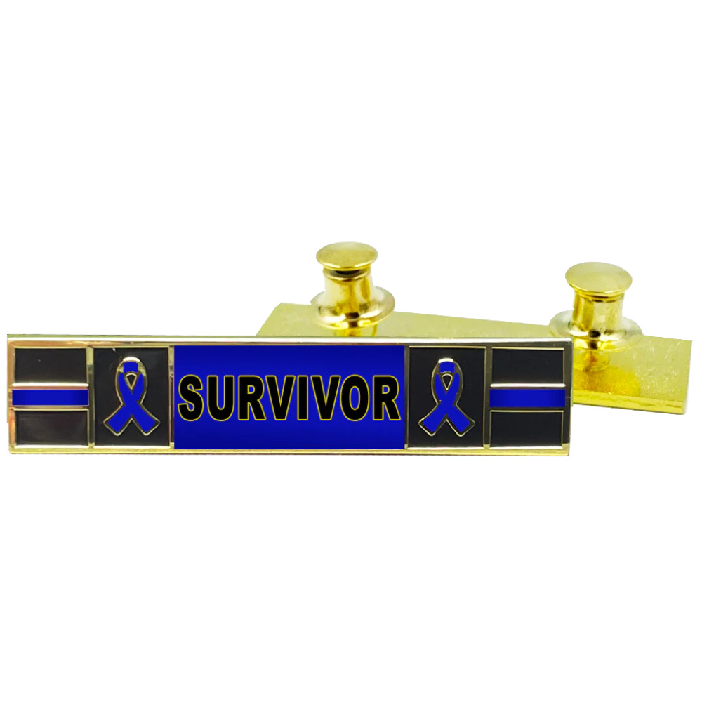 PBX-008-3 Thin Blue Line Ribbon Liver Prostate and Stomach Cancer Survivor comme