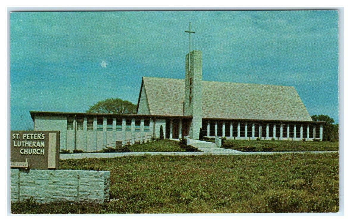 HUMBOLDT, Kansas KS ~ ST. PETER'S LUTHERAN CHURCH c1960s Allen County Postcard