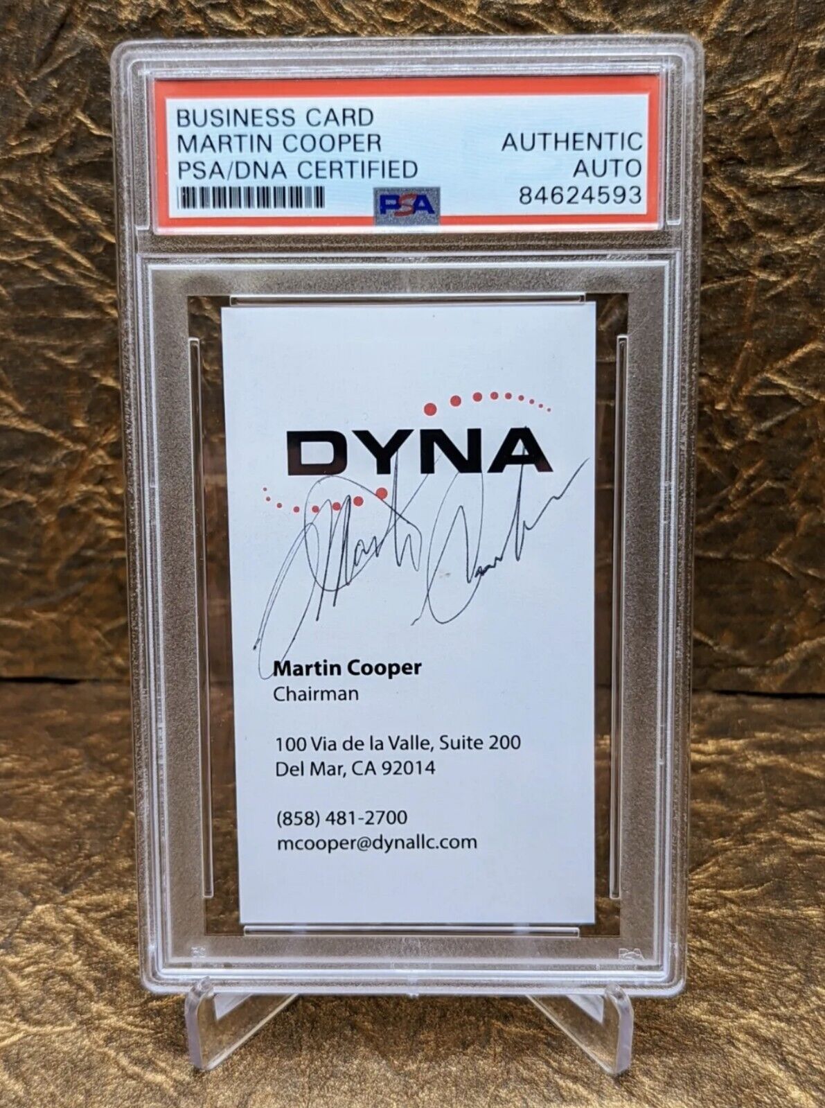 Martin Cooper Autograph PSA DNA Signed Business Card Invented the Cellular Phone