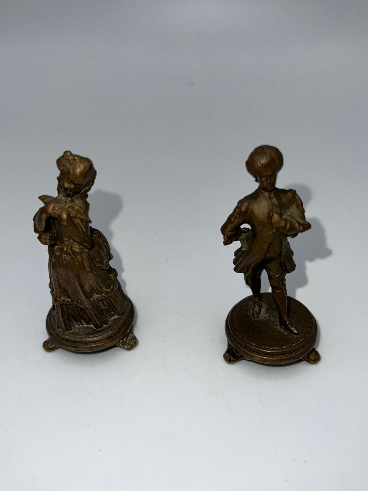 Antique Pair of English or French Figurine Miniatures Late 19th Century Style