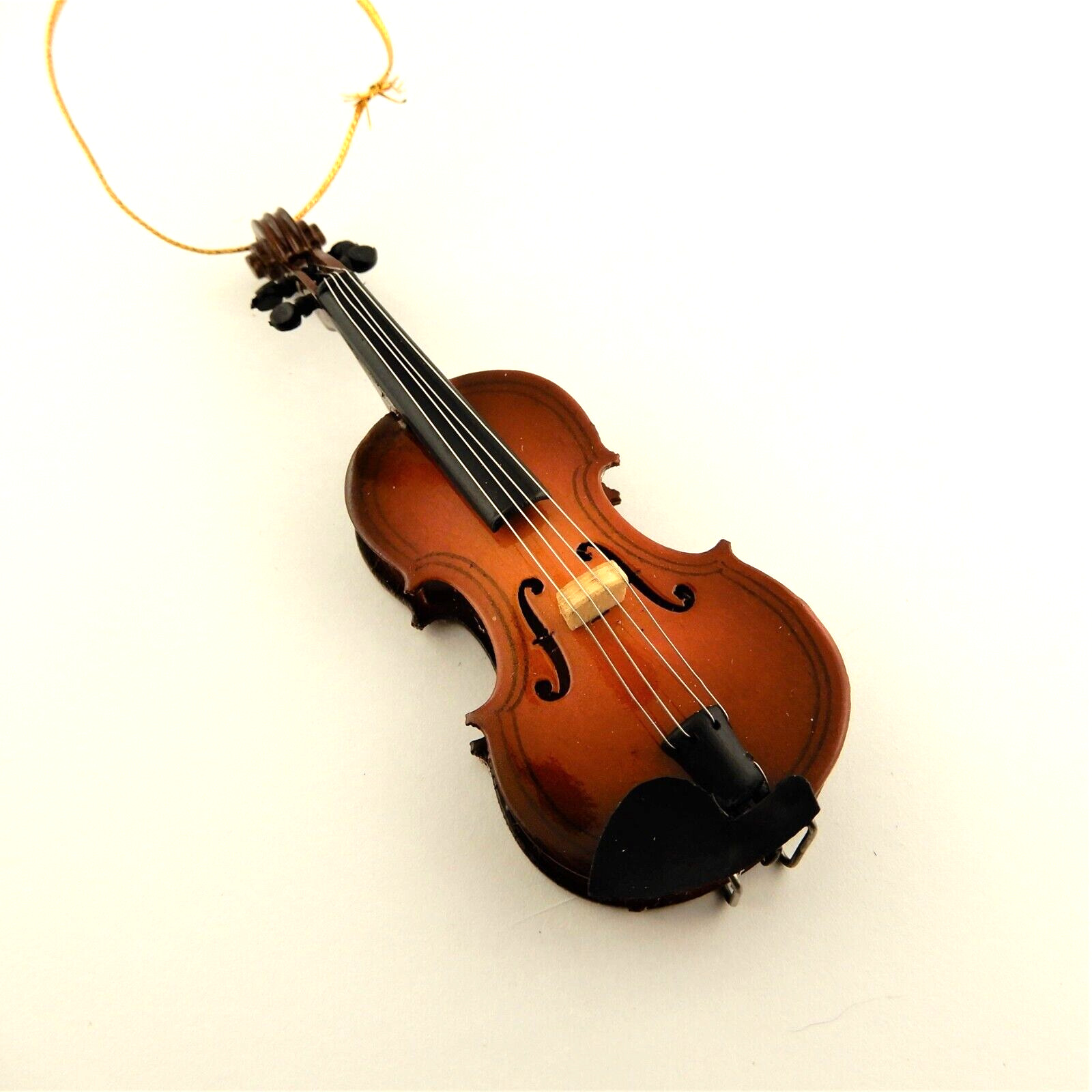 Wooden 3 Dimensional Violin Christmas Ornament
