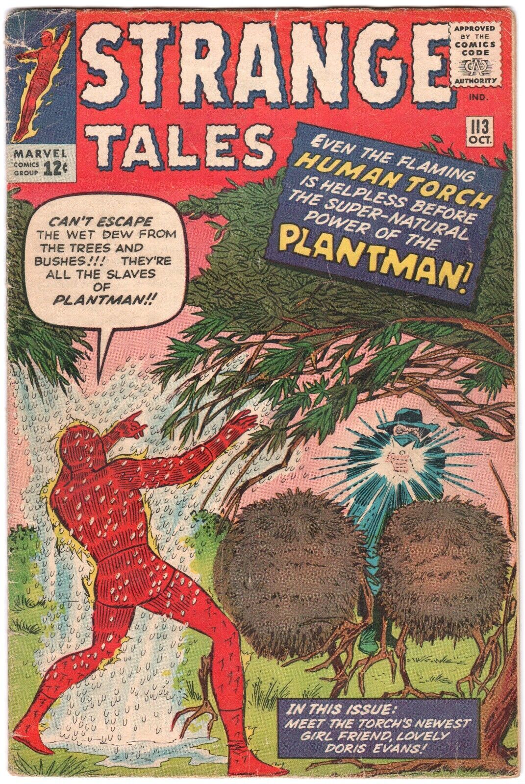 STRANGE TALES #113 solo HUMAN TORCH Origin and 1st Appearance The PLANTMAN VG
